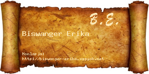 Biswanger Erika névjegykártya