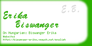 erika biswanger business card